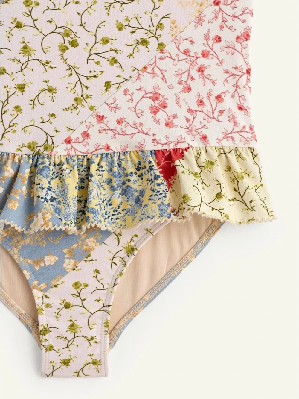 Zara LIMITED EDITION PATCHWORK HALTER SWIMSUIT